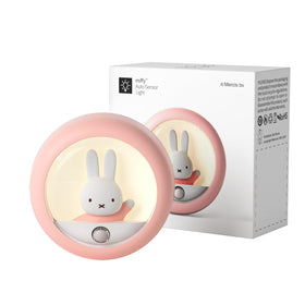 MIPOW Miffy motion sensor night light pink on tabletop for hands-free hallway glow