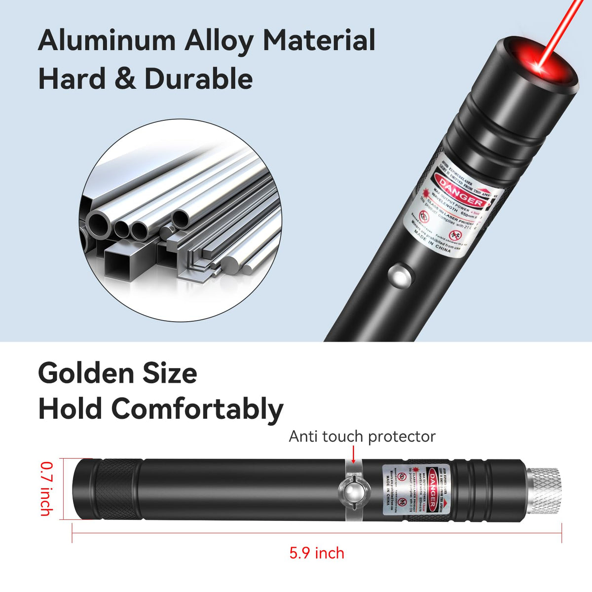 MIPREZT close-up highlights durable aluminum body and non-slip grip