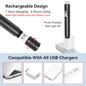 MIPREZT laser pointer USB charging port enables quick recharging