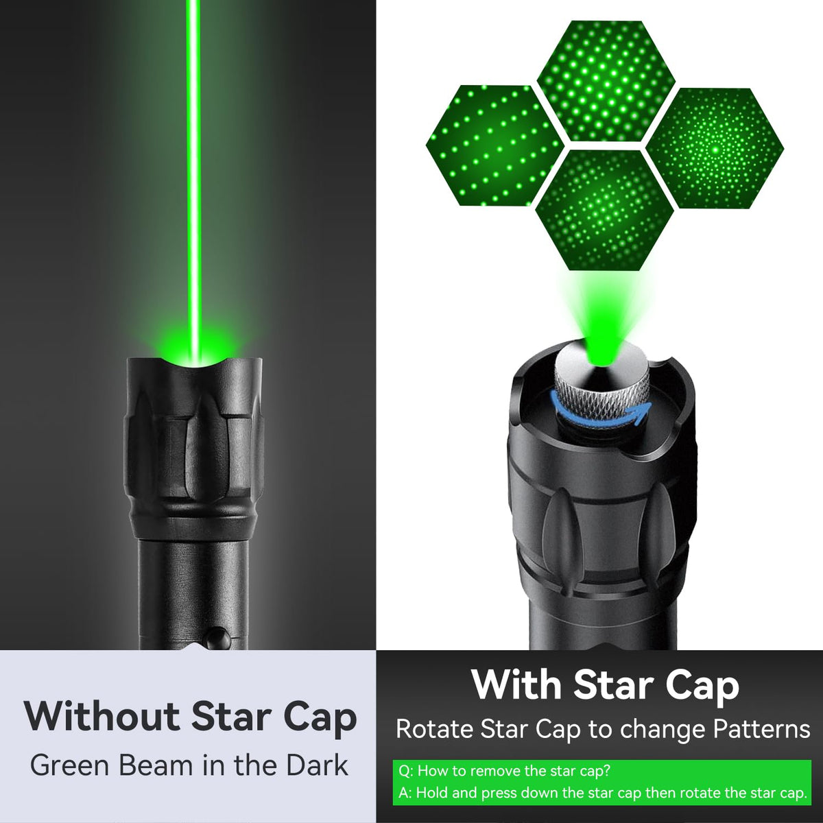 MIPREZT rechargeable green laser pointer charging via USB-A ports