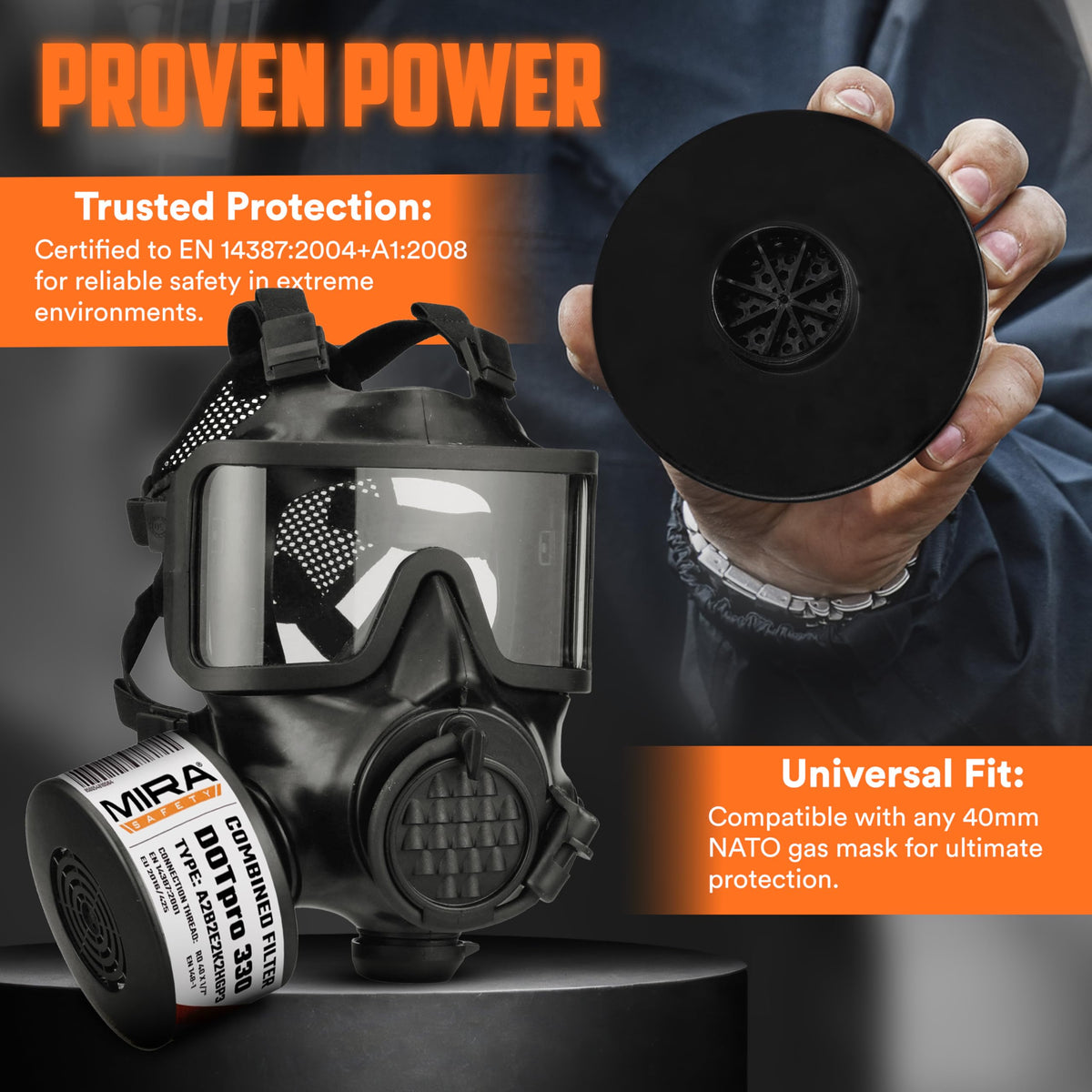 DotPro 330 with 40mm NATO thread connects easily to compatible masks