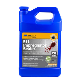 Miracle Sealants 511 Impregnator bottle pour demonstrates easy application for stone surfaces.