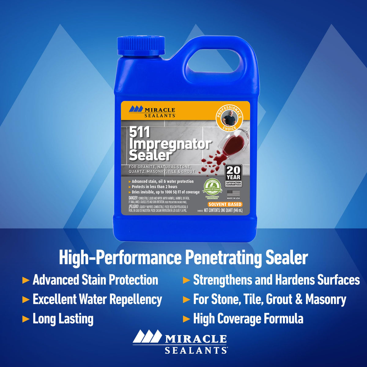 Miracle Sealants 511 Impregnator being applied to countertops while preserving natural texture