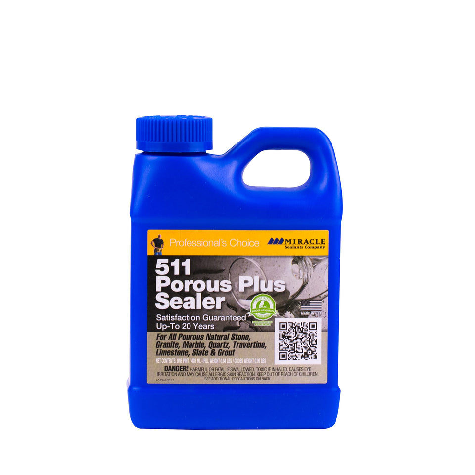 Miracle Sealants 511 Porous Plus bottle shown with invisible moisture protection.