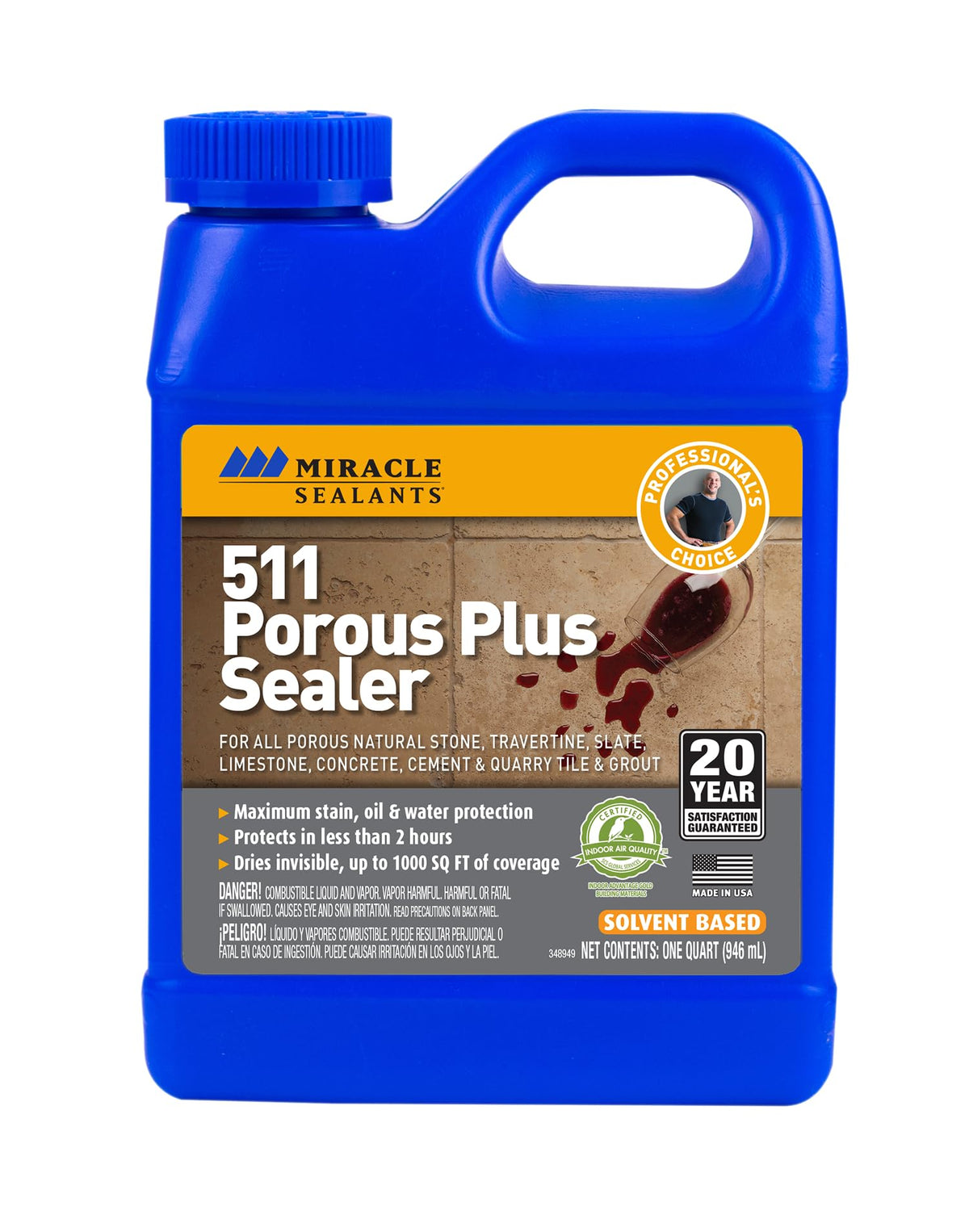 Miracle Sealants 511 Porous Plus bottle ready for application on porous surfaces