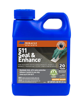 Miracle Sealants 511 Seal & Enhance bottle showing ready-to-use protection for stone and tile