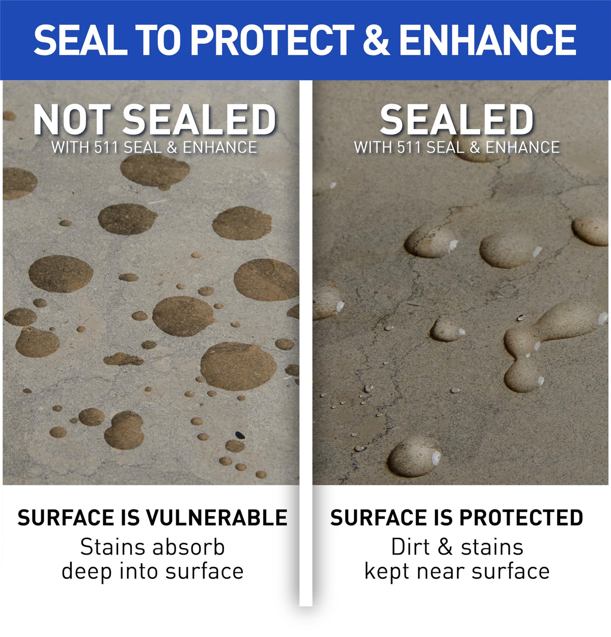 Miracle Sealants 511 Seal & Enhance on honed stone with richer color