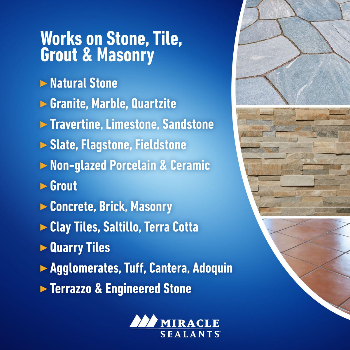 Textured limestone surface after 511 Seal & Enhance for depth.