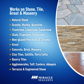Textured limestone surface after 511 Seal & Enhance for depth.