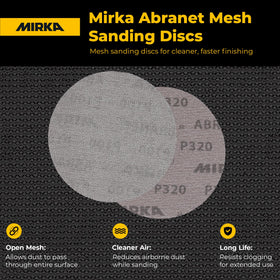 Mirka Abranet 6-Inch anti-clogging mesh maintains performance over long sessions