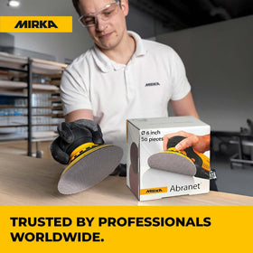 Mirka Abranet 6-Inch disc supports automotive prep with dust control
