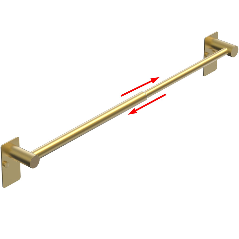 MIROAMZ towel bar shows adjustable length for flexible bathroom setup.