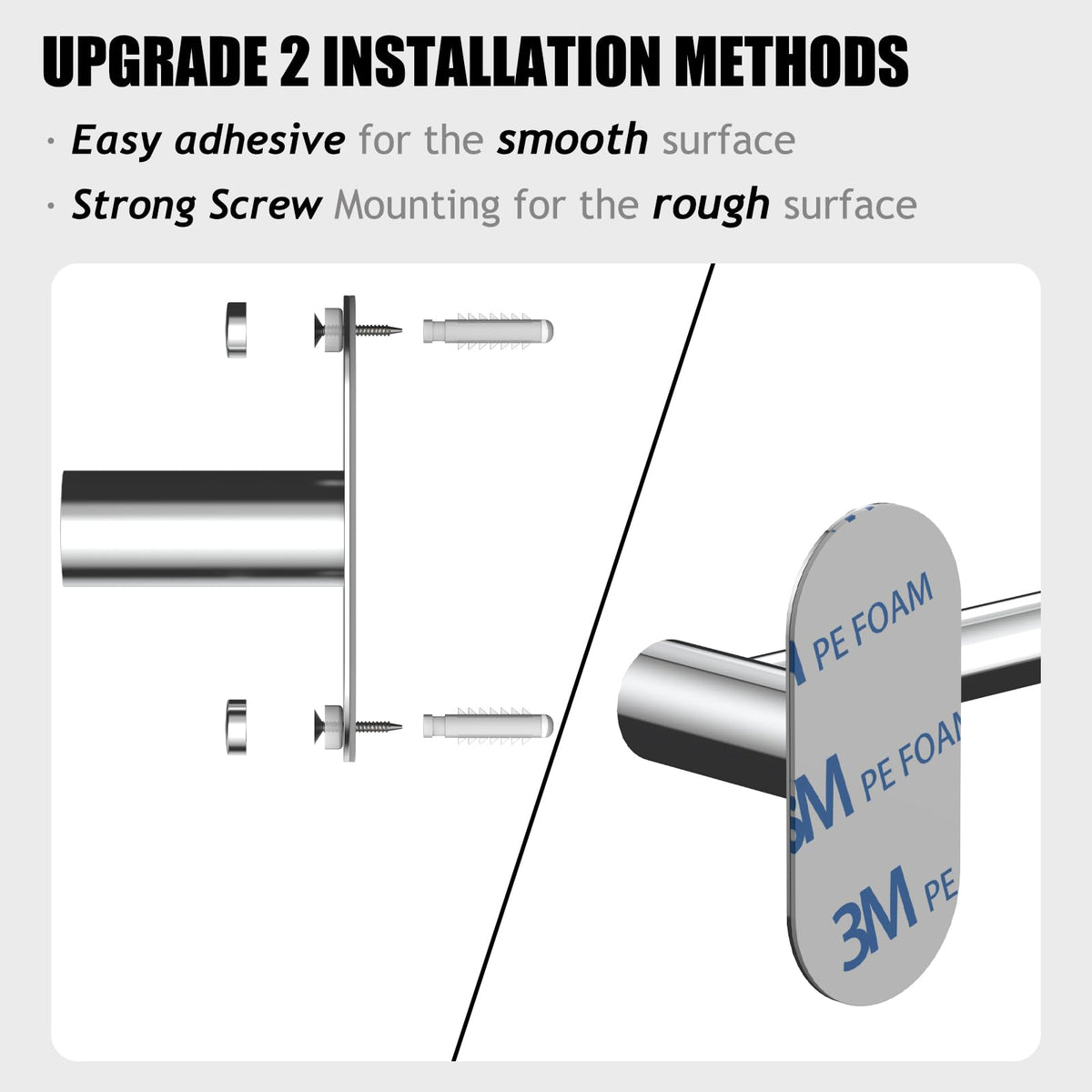MIROAMZ chrome finish adds a sleek look to kitchens and bathrooms.