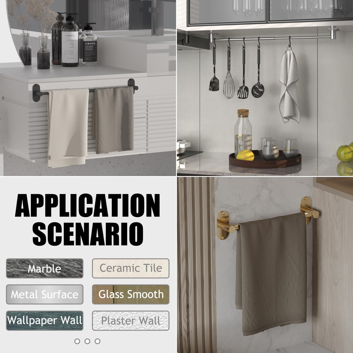 MIROAMZ towel bar designed to resist humidity and corrosion