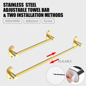 MIROAMZ towel bar with self adhesive and screw options for secure mounting
