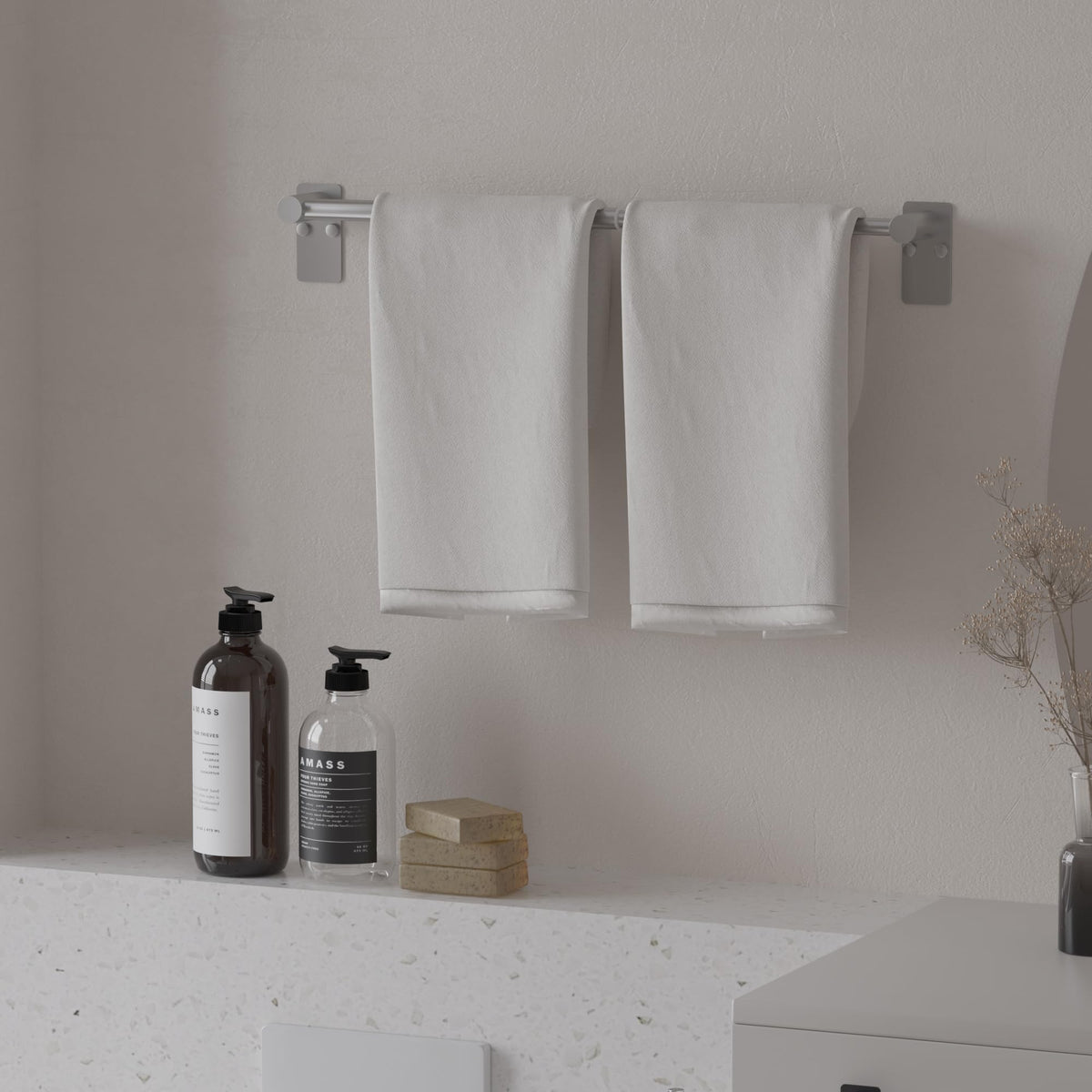 MIROAMZ towel bar SUS304 stainless steel nickel brushed finish.