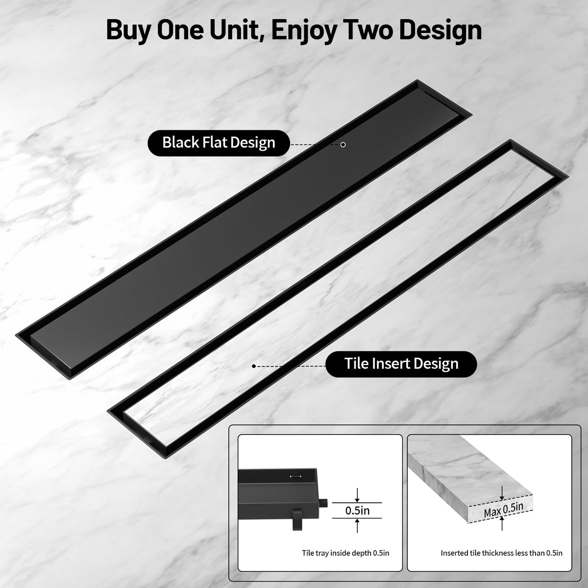Mirravative installation help image highlights height adjustment and flush fit