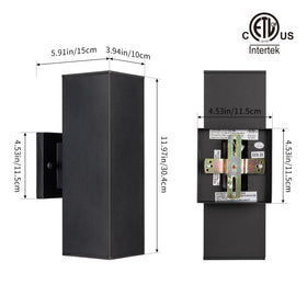 Mirrea aluminum rectangular tube close-up highlighting rust-resistant construction for durable outdoor lighting.