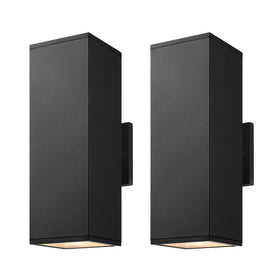 mirrea modern outdoor porch light 2-pack front view for stylish entry lighting.