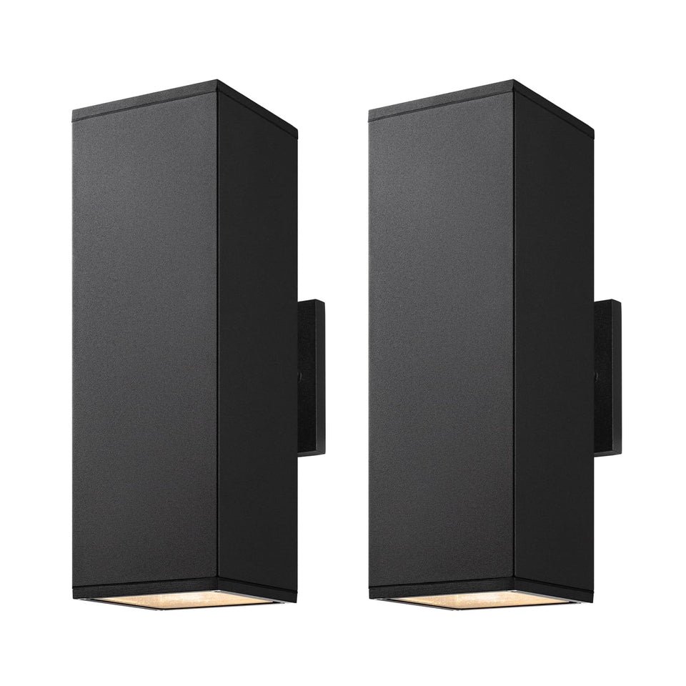 mirrea modern outdoor porch light 2-pack front view for stylish entry lighting.