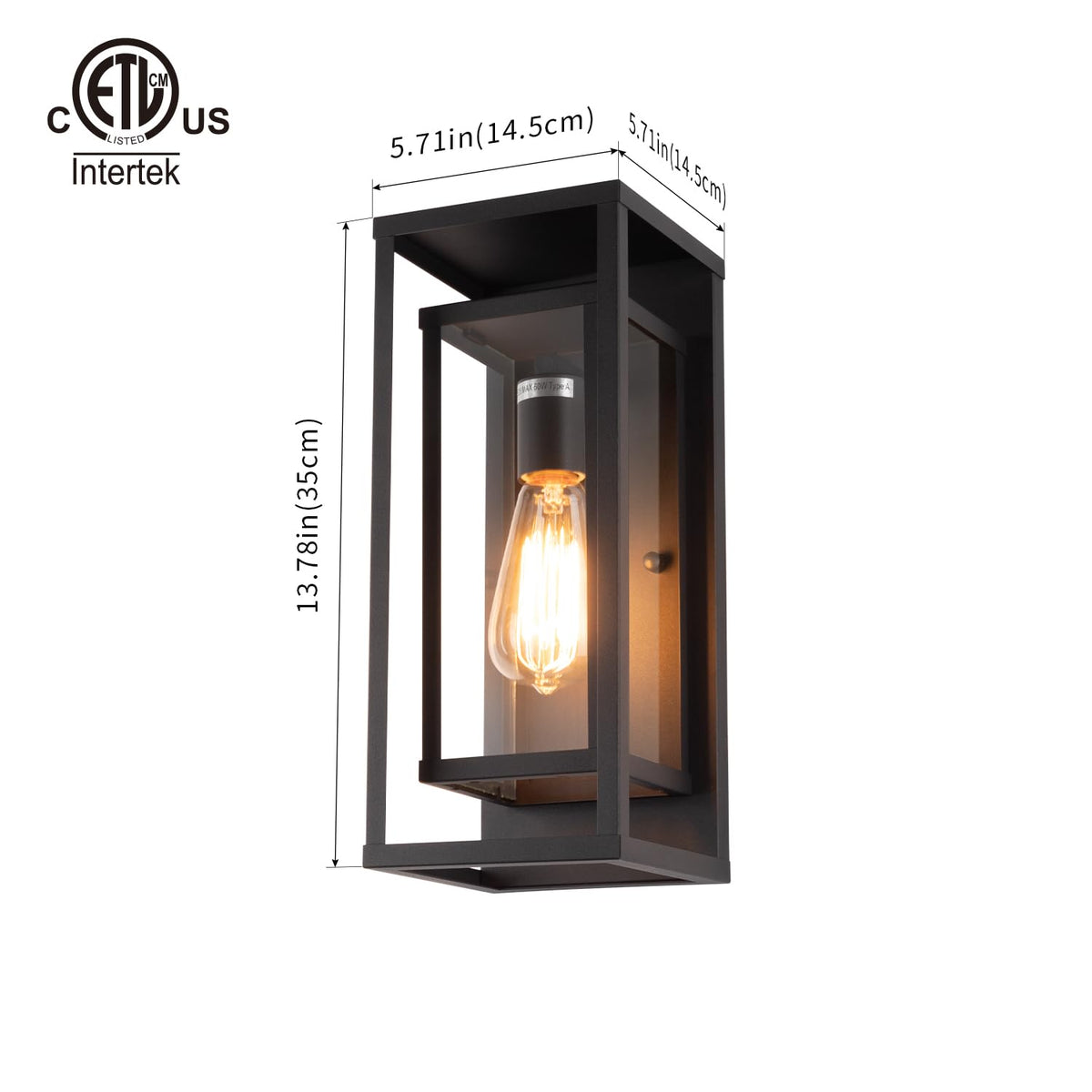 Mirrea outdoor wall sconce with clear glass shade for bright, inviting porch illumination