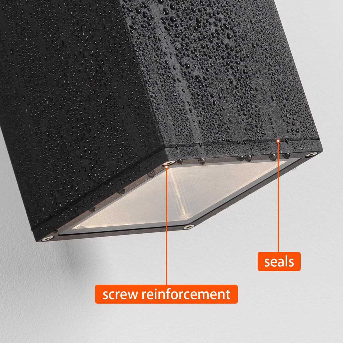 mirrea front-facing wall plate with fixing nuts ensures secure mounting.