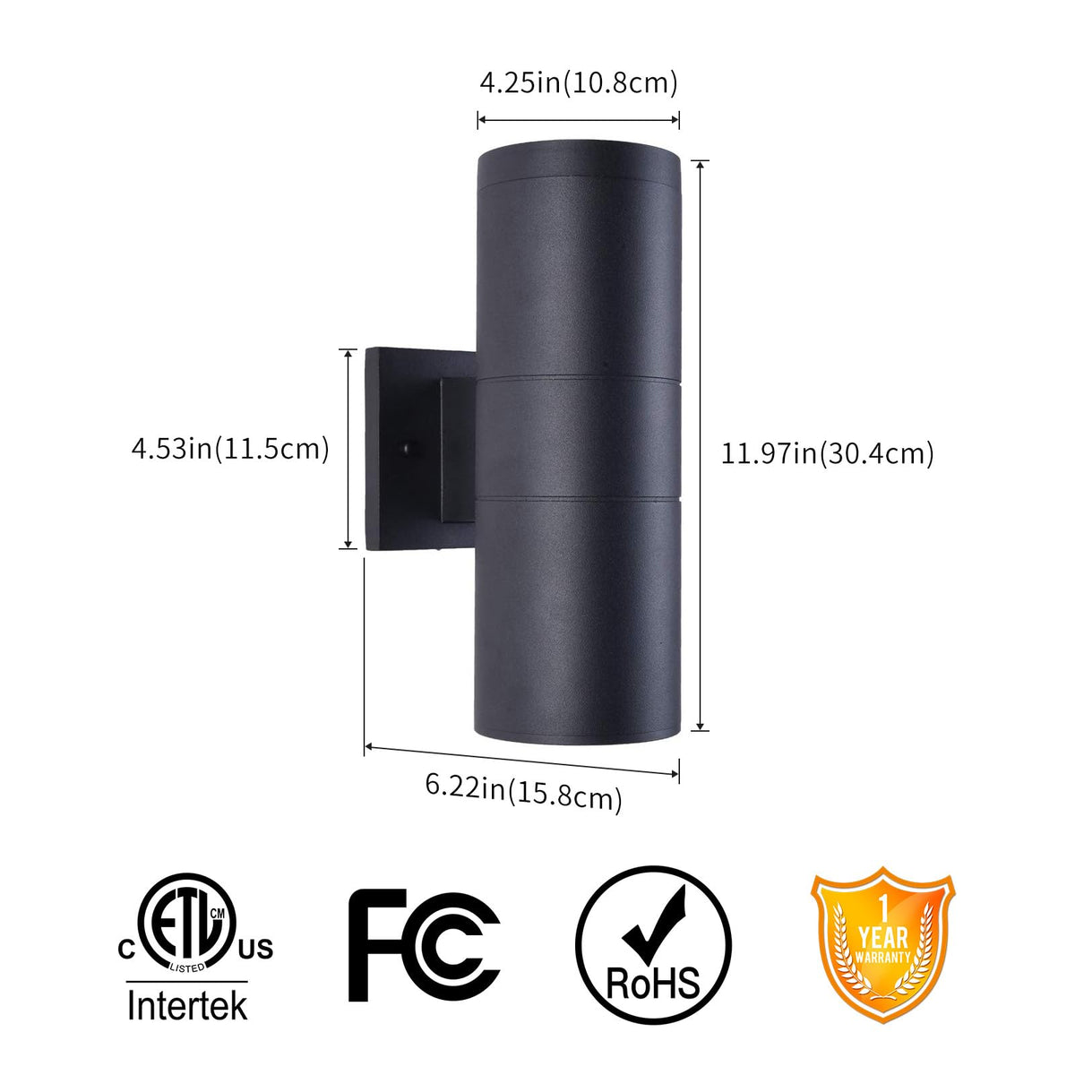 Mirrea wall sconce aluminum cylinder for outdoor use