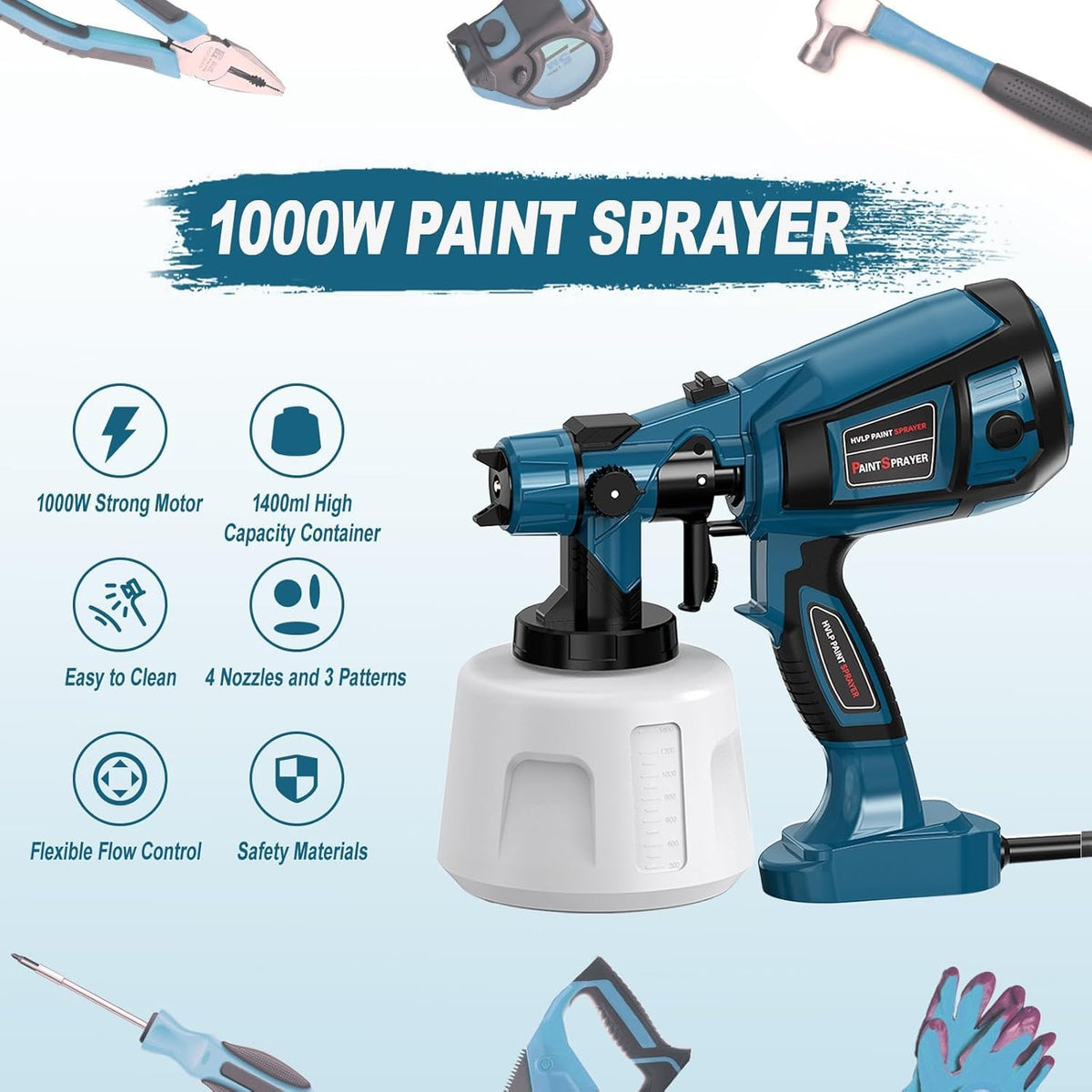 MirrorZone paint sprayer nozzle set enables versatile finishes using four nozzle sizes.
