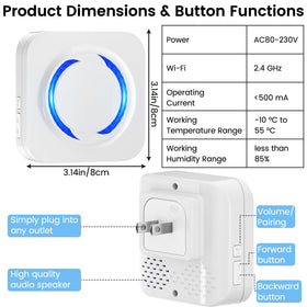 MISDUOCOCO universal compatibility with Ring Blink Google Nest for 2.4GHz doorbells