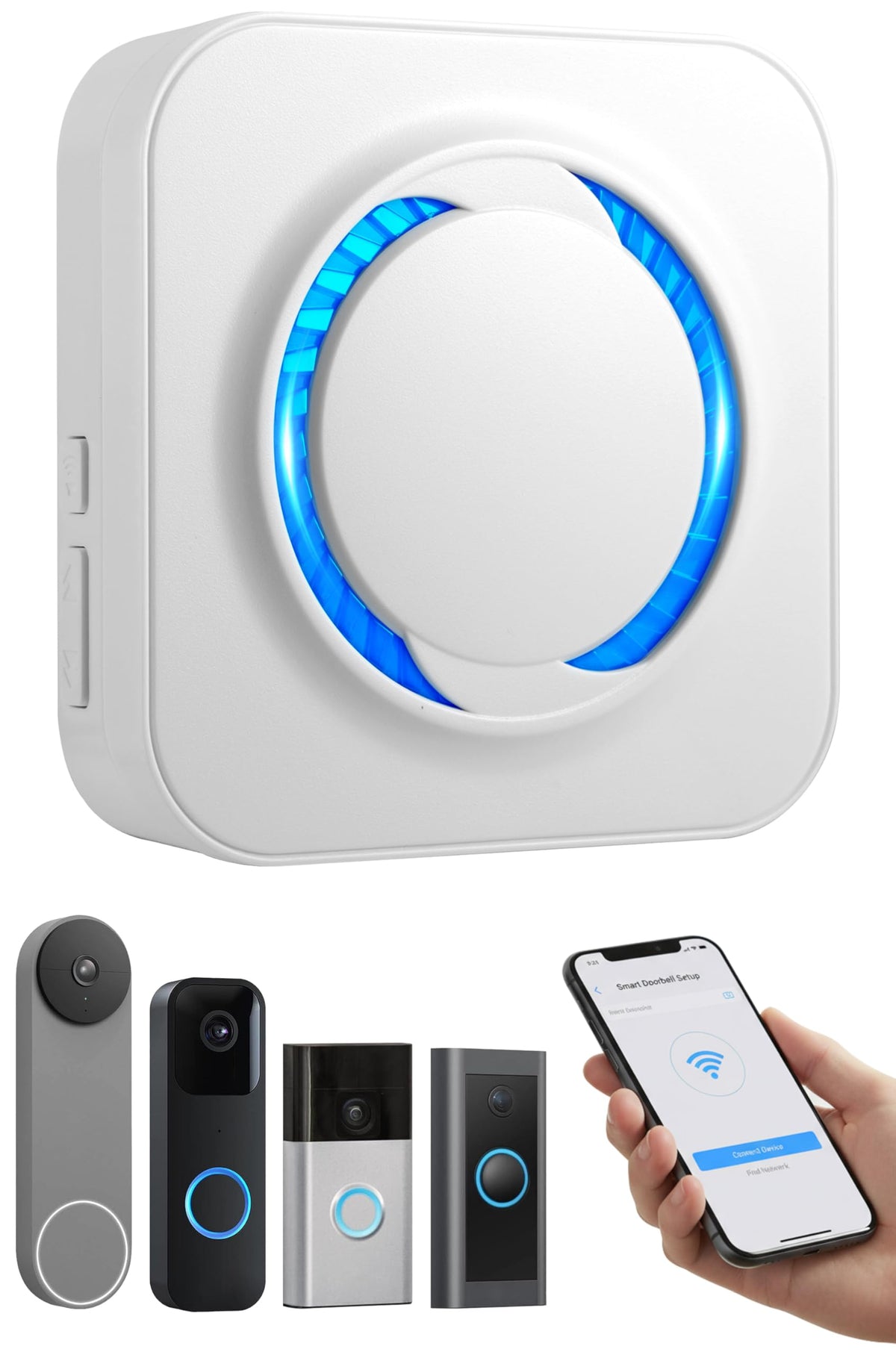 MISDUOCOCO wireless doorbell chime at the front door showing instant alerts across home