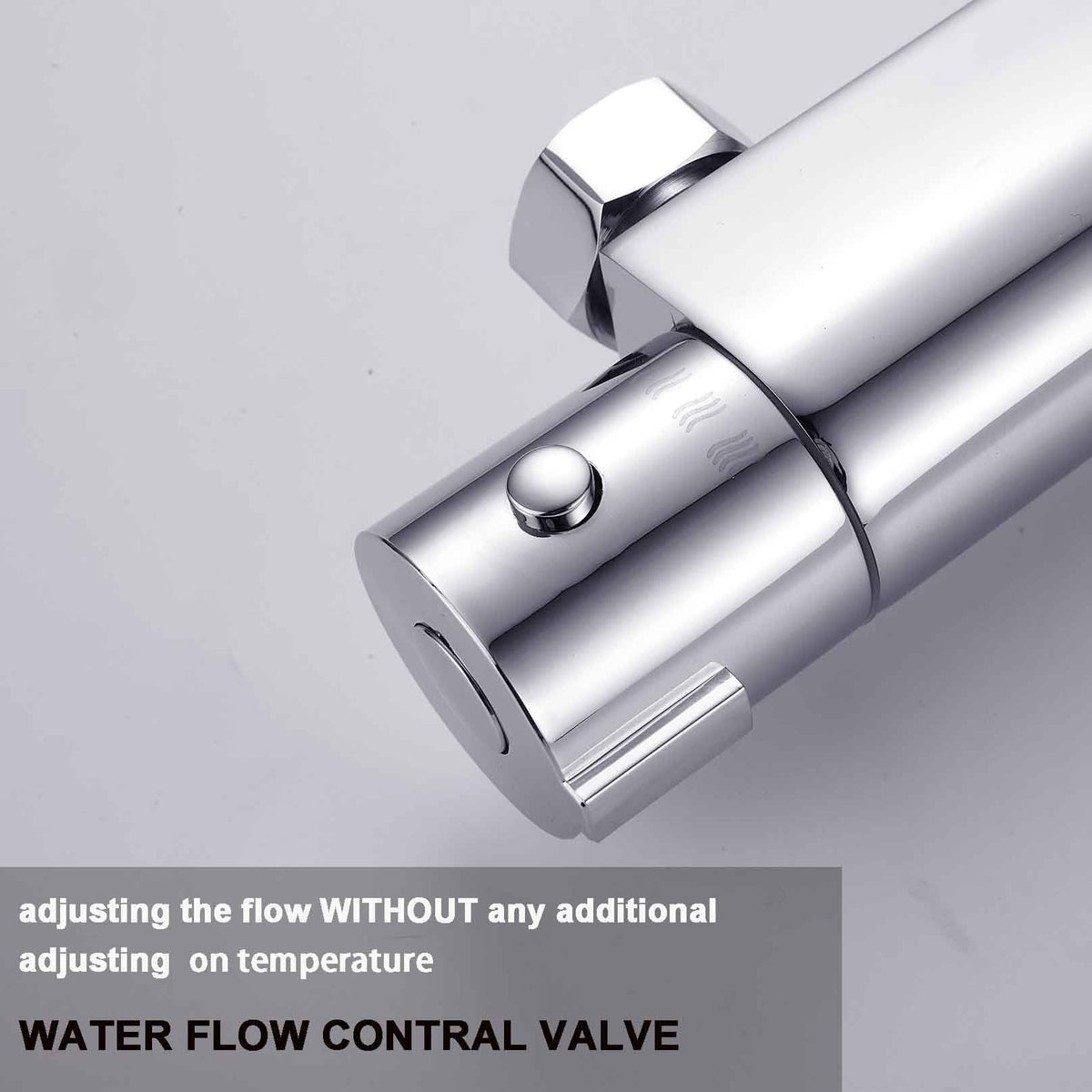 MISSMIN temperature control handle highlights effortless flow adjustment.