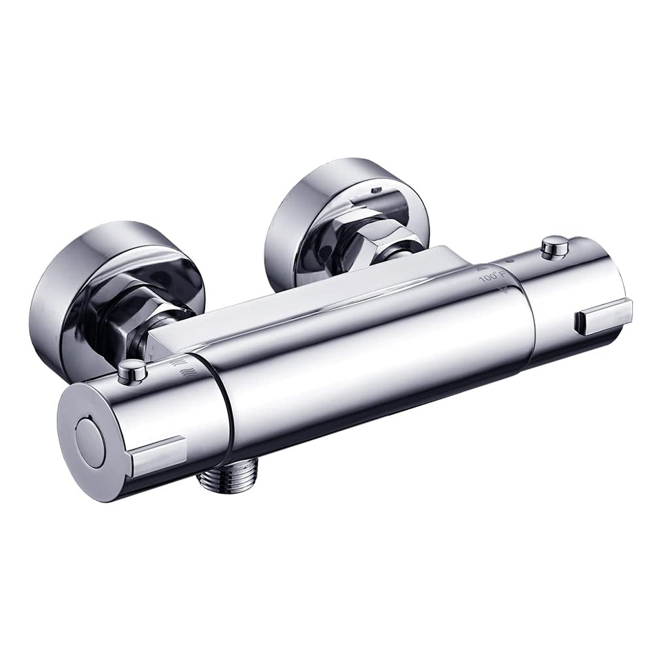 MISSMIN thermostatic RV shower faucet in chrome finish for constant temperature comfort.