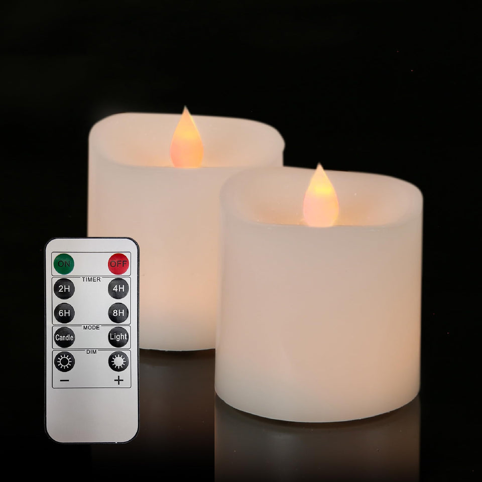 MISSTIME 3x3 flameless candles in real wax texture for authentic ambient lighting