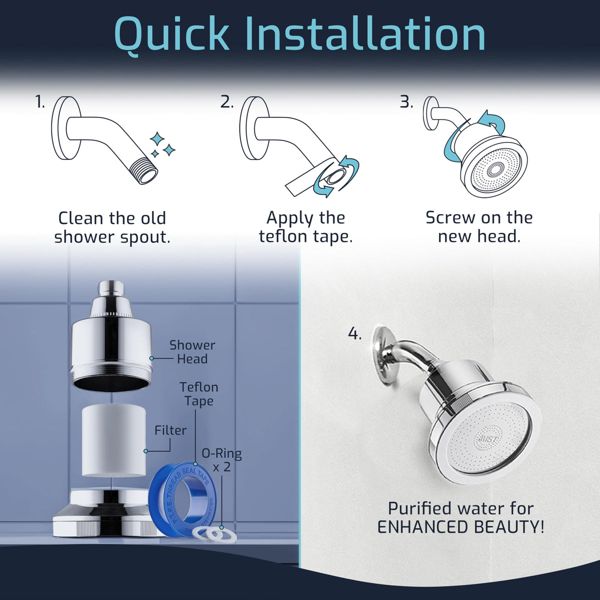 Mist high-pressure output delivers spa-like showers.