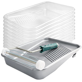 Mister Rui 12-pack 9-inch textured paint tray for deep loading and smooth dispensing.