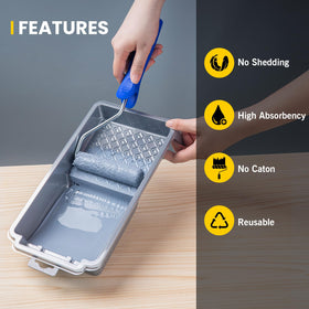 Mister Rui rough-surface 4inch roller tackles walls and rails with ease.