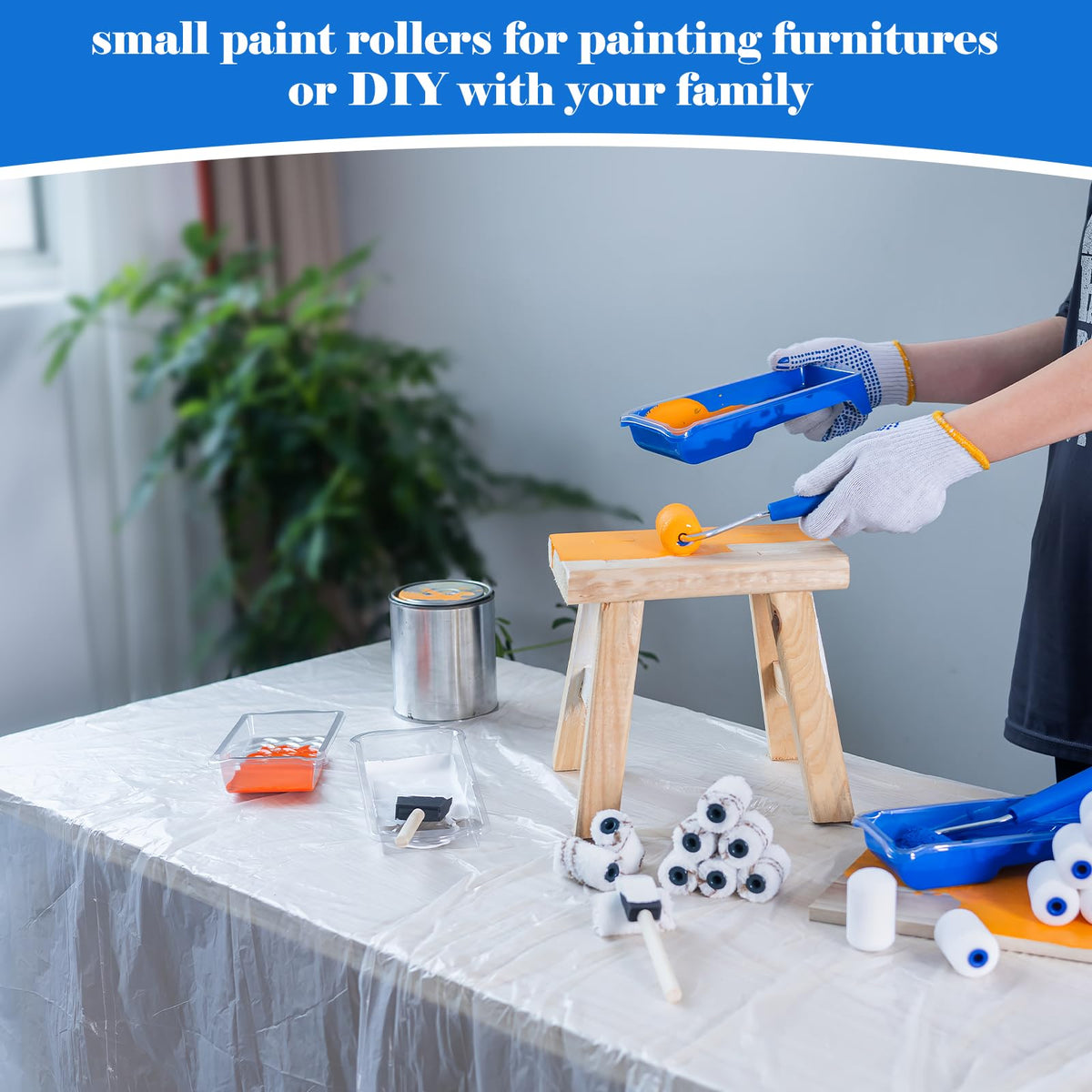 Mister Rui tray liners help reduce cleanup and mess during painting
