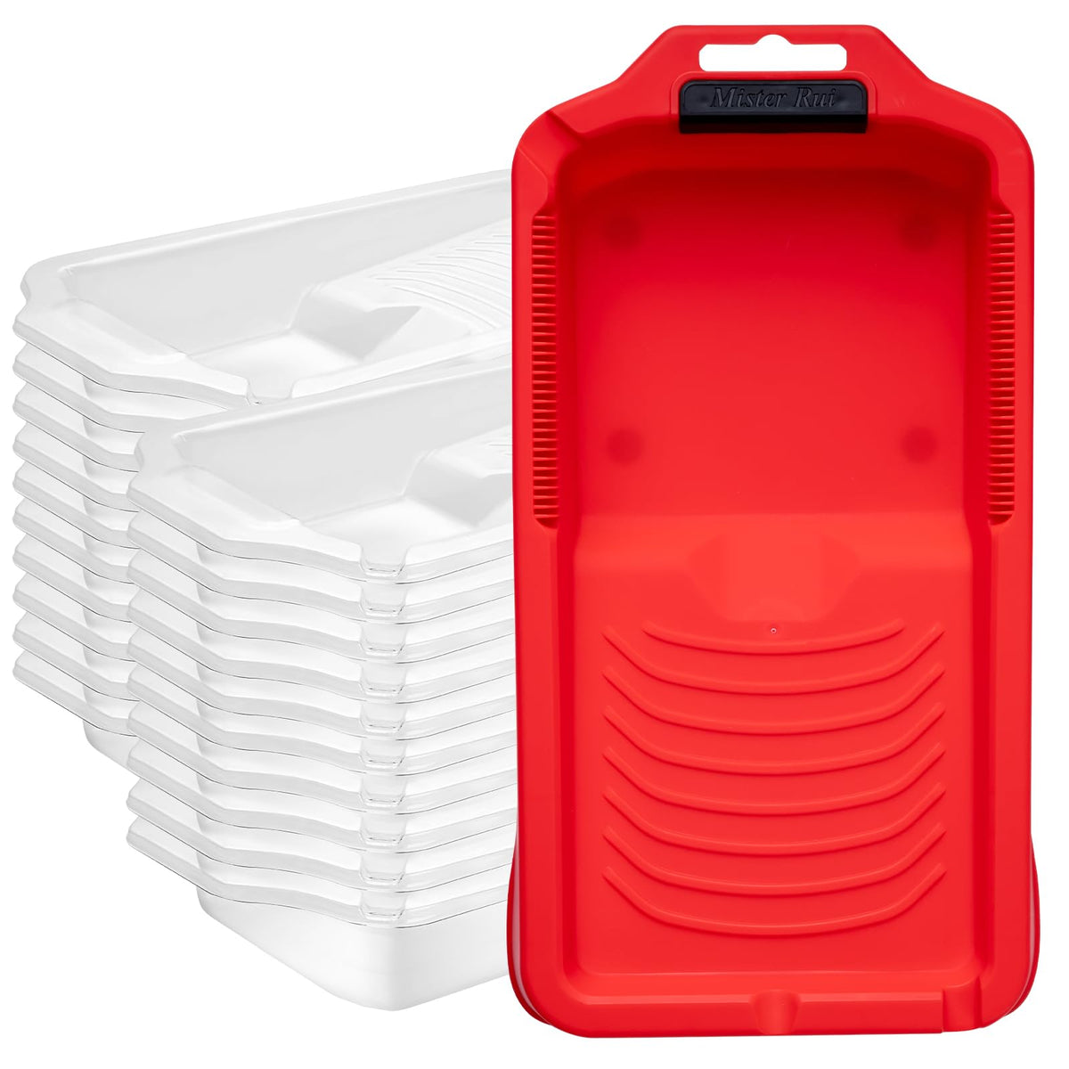Mister Rui paint tray 4-inch with ergonomic handle for easy transport and mess-free painting.