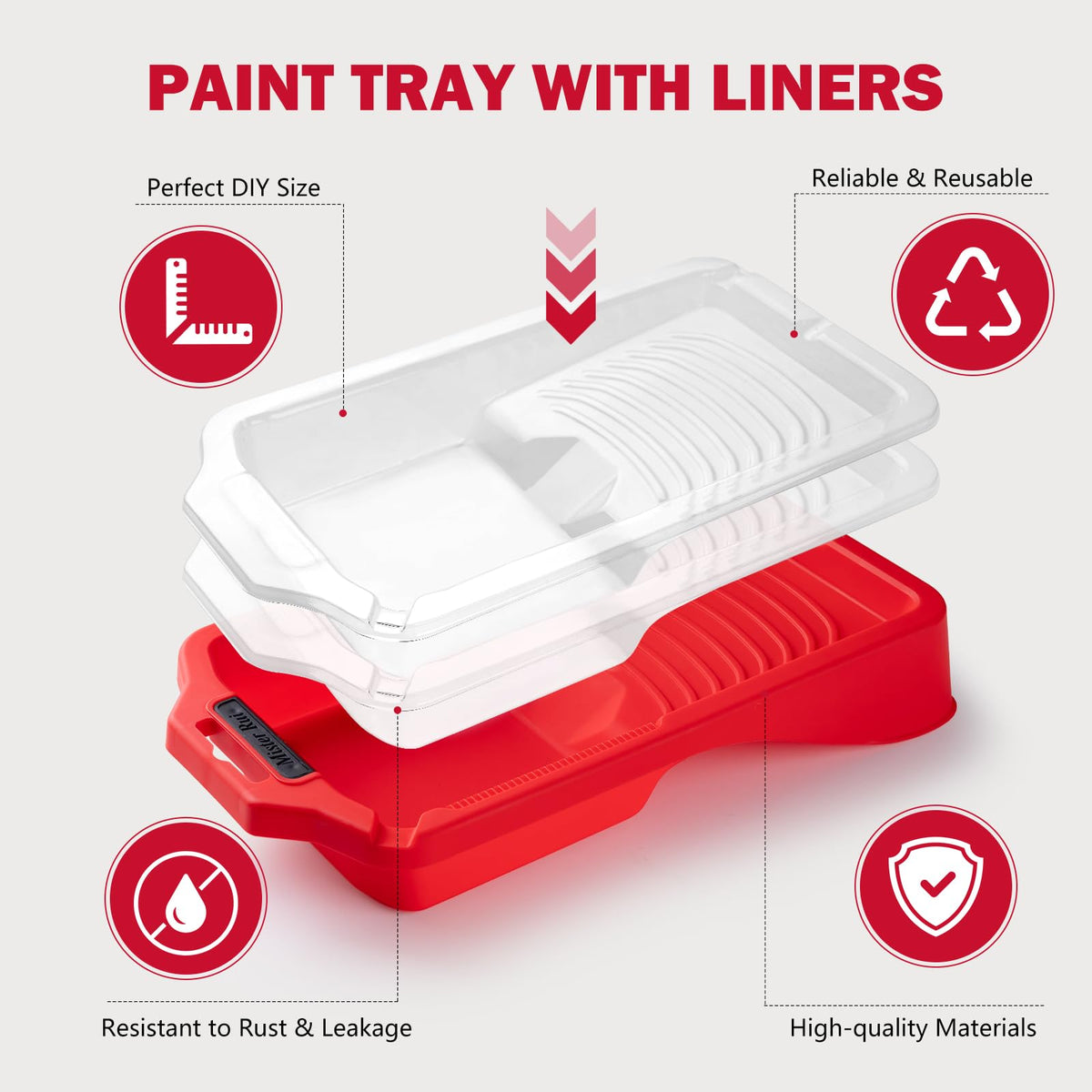 Mister Rui textured inside tray distributes paint evenly for consistent coverage.
