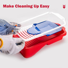 Mister Rui toothed edge and non-slip mat stabilize brush loading on slick surfaces.