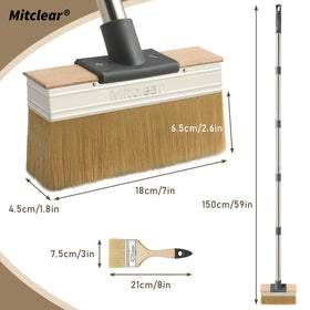 Mitclear deck brush with 7in wide head for faster coverage