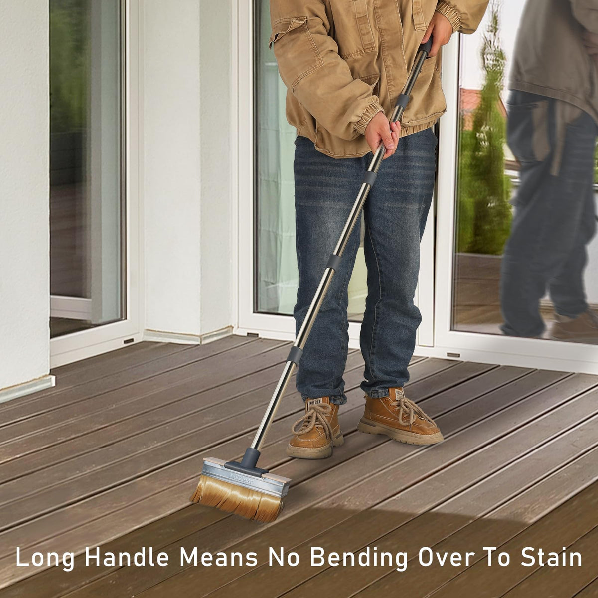 Mitclear telescopic handle with 5-section poles extends reach for tall surfaces