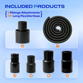MITENSLE dust hose fittings provide quick connections for multiple tools.