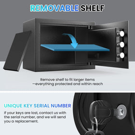 Mitlvge removable shelf inside for easy item organization.