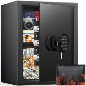 Mitlvge safe box front view with sturdy door and 3.2 cu ft capacity.