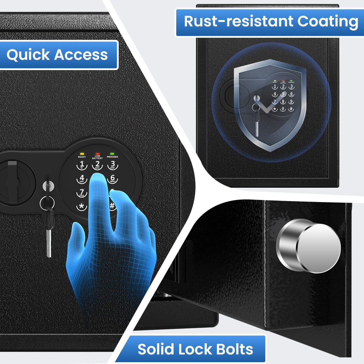Mitlvge safe box wall-mount kit demonstrates secure installation.