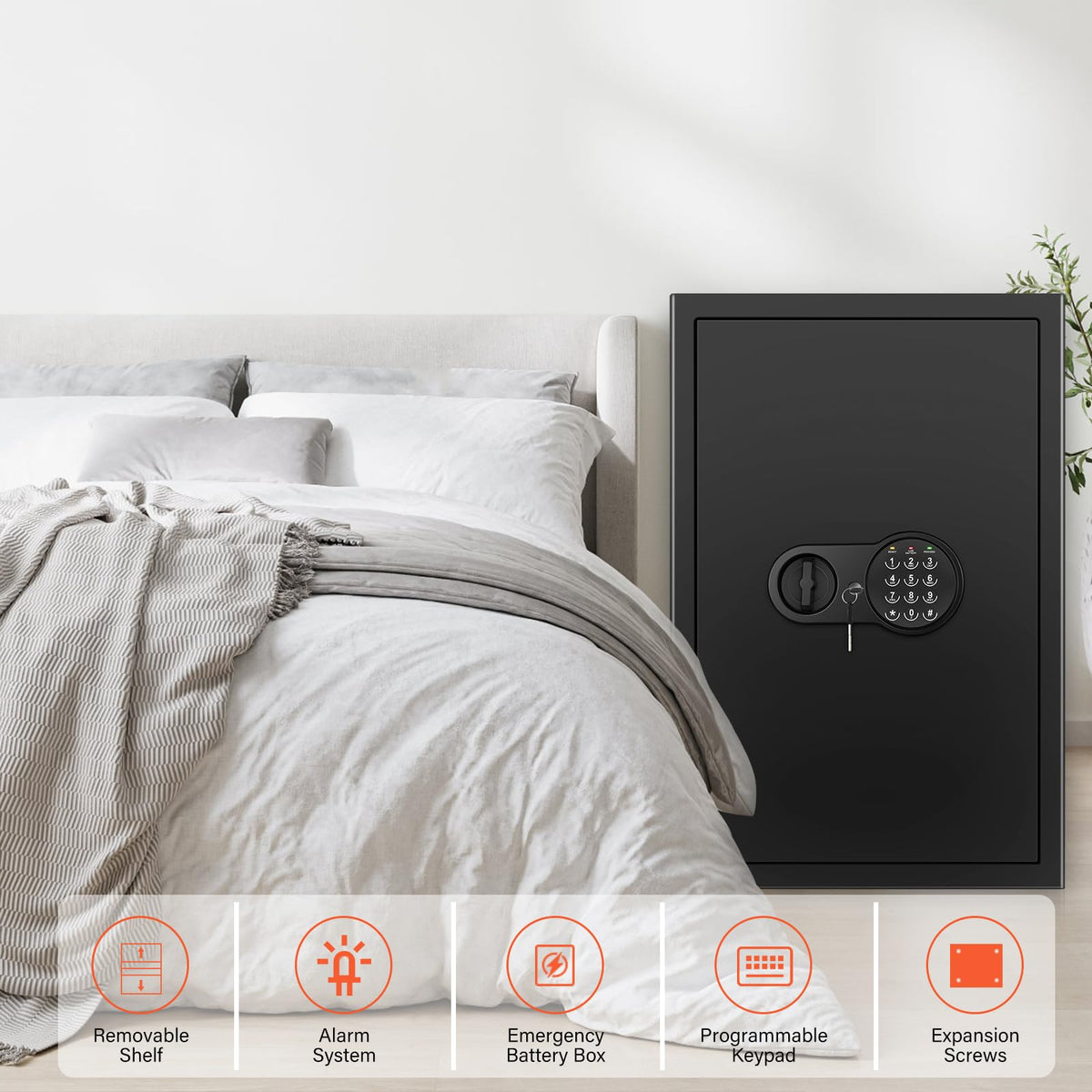 Mitlvge safe box can be bolted to wall or floor for added stability