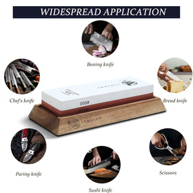 MITSUMOTO SAKARI double-sided whetstone ready for sharpening and polishing blades