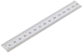 Mitutoyo 182-105 steel rule with multi-gradations for precise layout measurements.