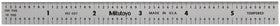 Mitutoyo steel rule 6in satin chrome finish with easy-to-read graduations for metalworking.